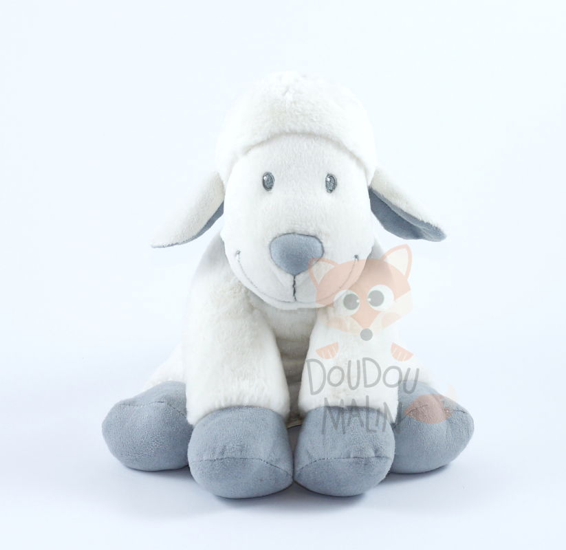 Soft toy white grey sheep 25 cm 